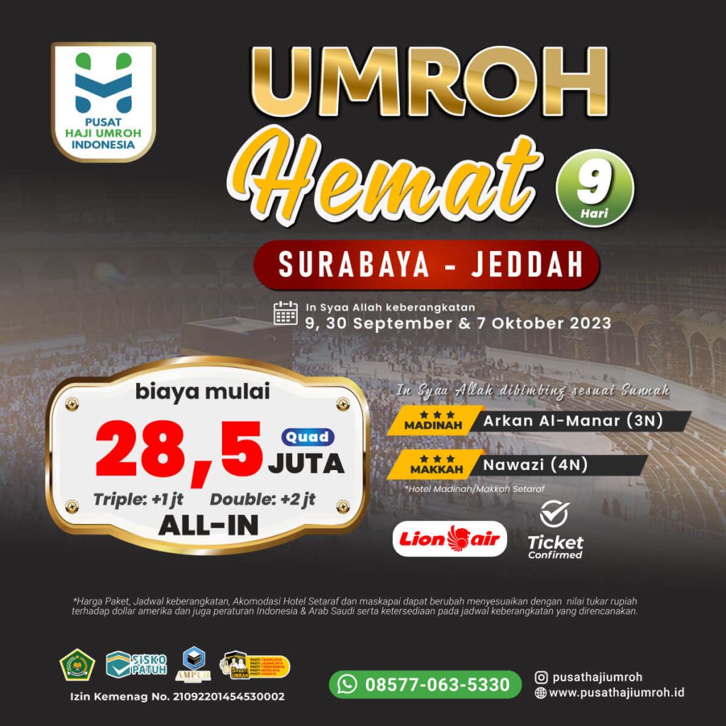 Paket Umroh Silver Hemat Start Surabaya 9 Hari