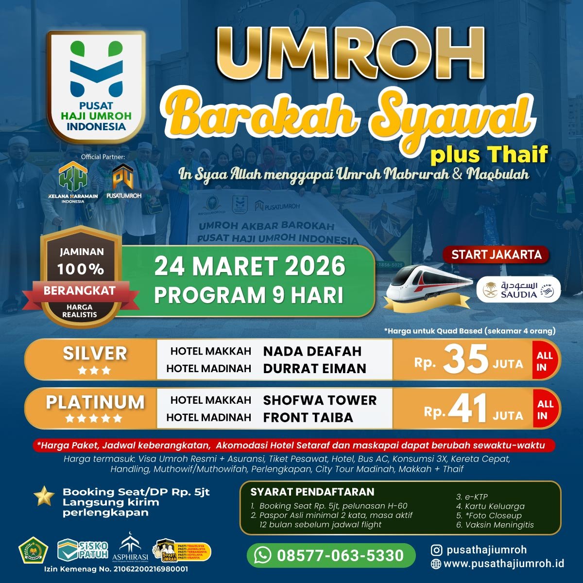 Paket Biaya Umroh Syawal 24 Maret 2026