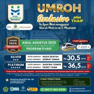 Paket Umroh Awal Agustus 2025, estimasi keberangkatan 1 sd 10 Agustus 2025