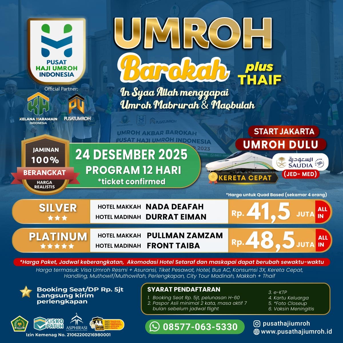Umroh 24 Desember 2025 12 Hari Saudi Airlines